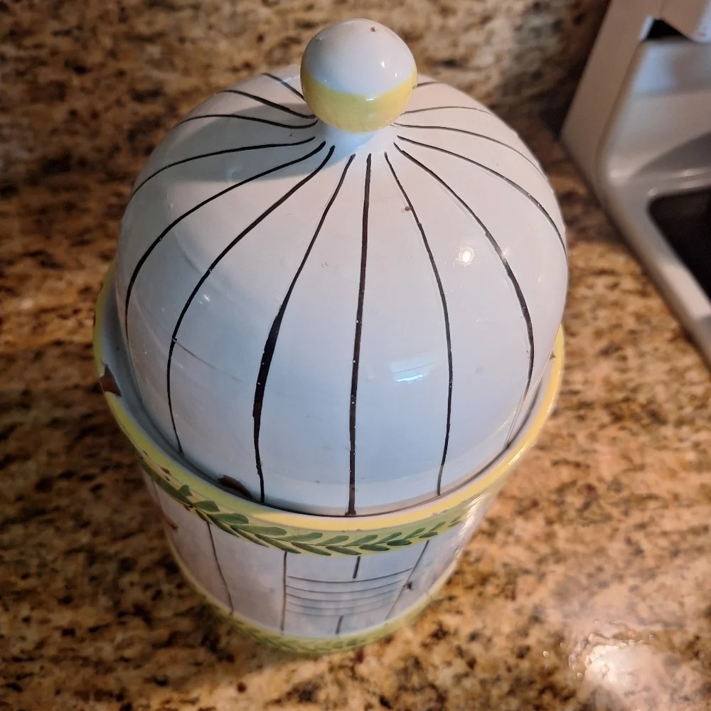 Italian Handpainted Biscuit canister
